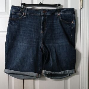 Sonoma Mid Rise Bermuda dark wash jean shorts Sz 18 NWT